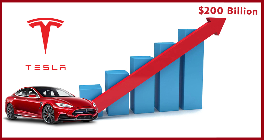 Tesla Stock Valuation Over $200 Billion Ends At A Record