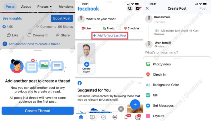 Facebook reportedly working on new “threads” feature