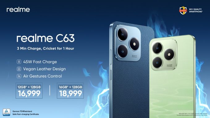 Realme Launches 45W Charging Equipped C63 With Leather-Back Design In The Segment